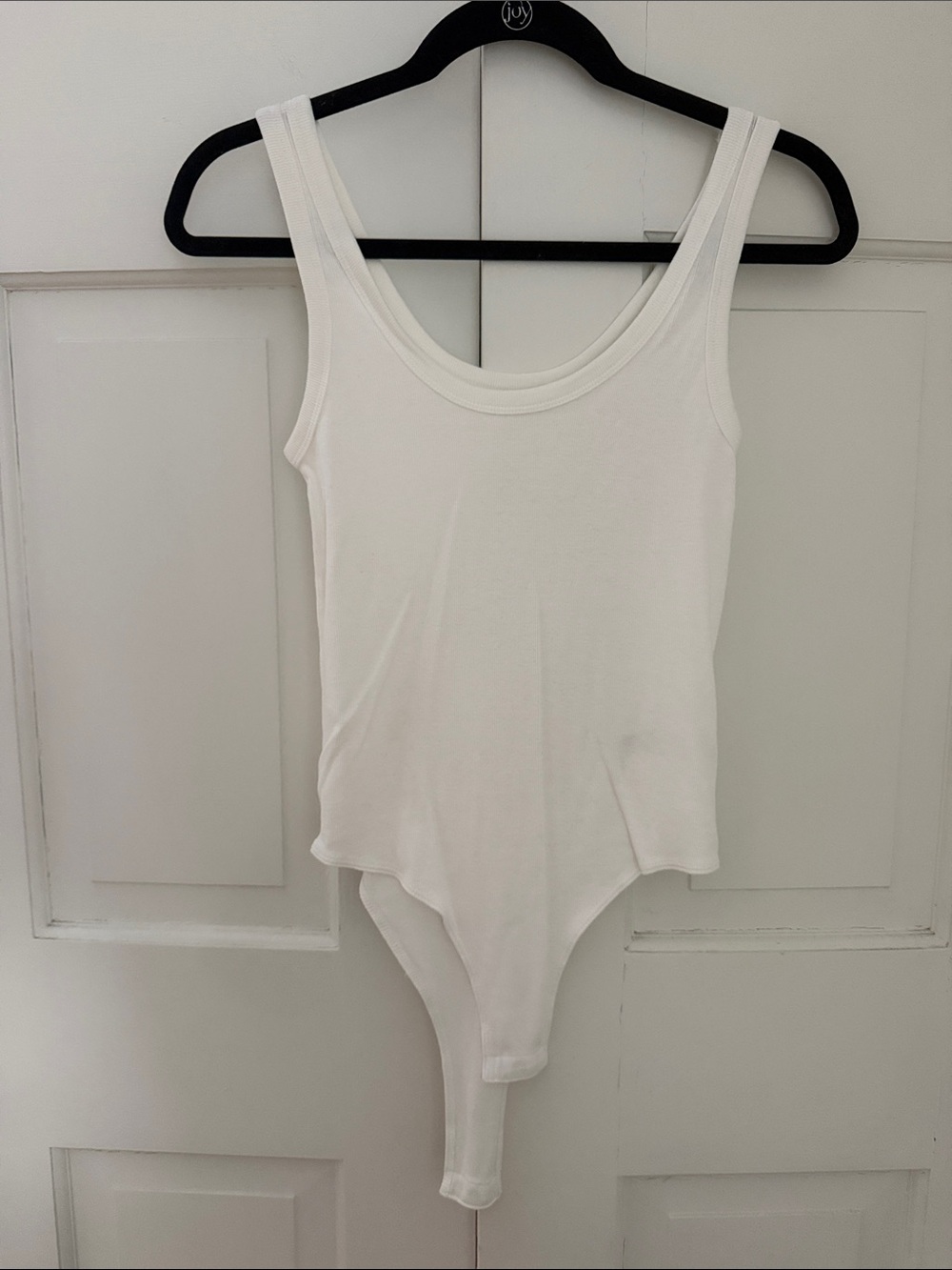a new day White Ribbed Scoop Neck Tank Bodysuit